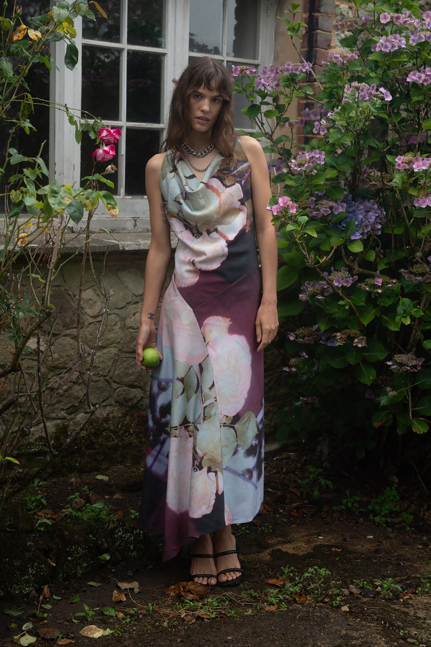 Ellie Floral Cowl Neck Dress