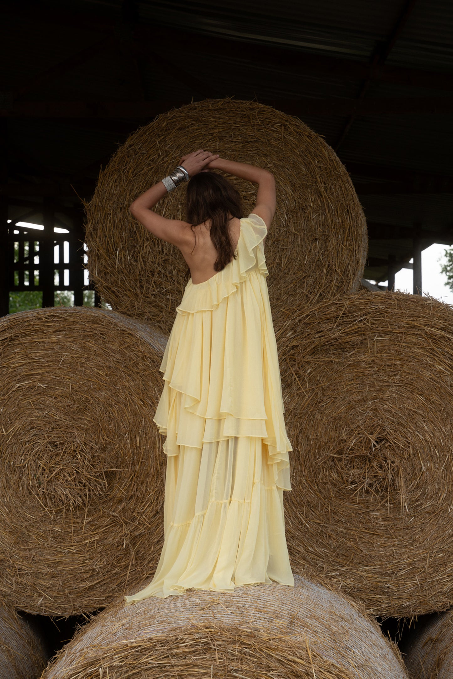 Lina Butter Chiffon Dress