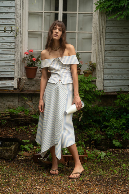 Hazel Stripe Off-Shoulder Top