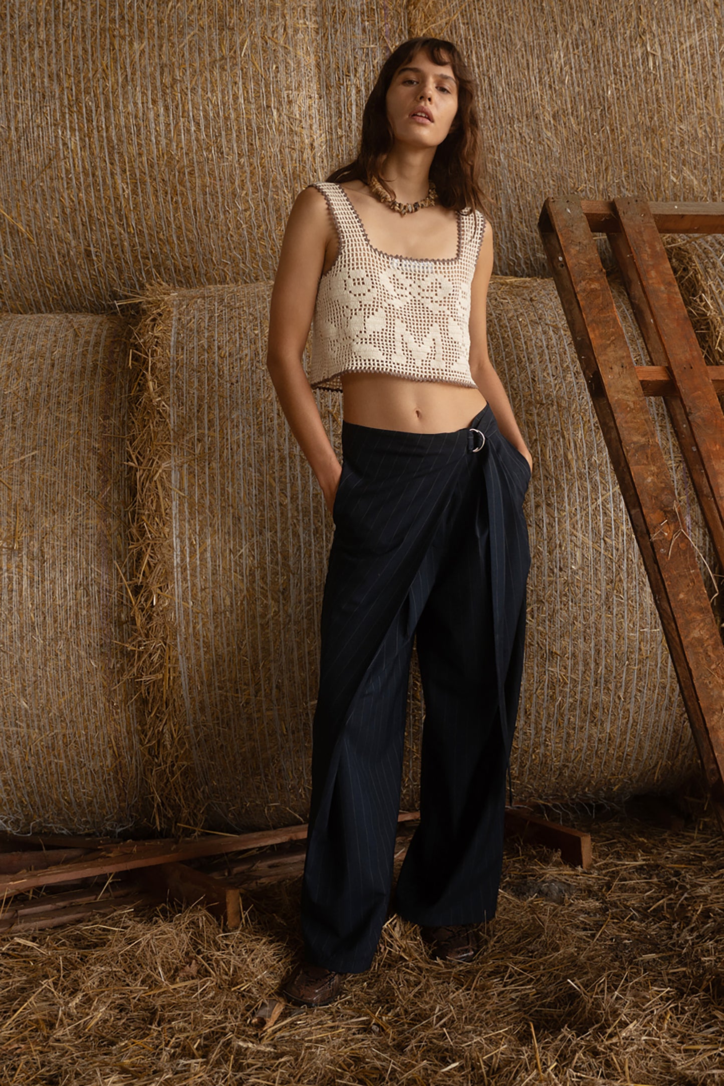 Ella Navy Wrap Trousers